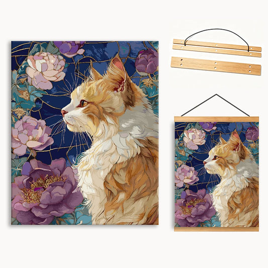 Scroll Cat 3（36-60+colors）Paint By Numbers