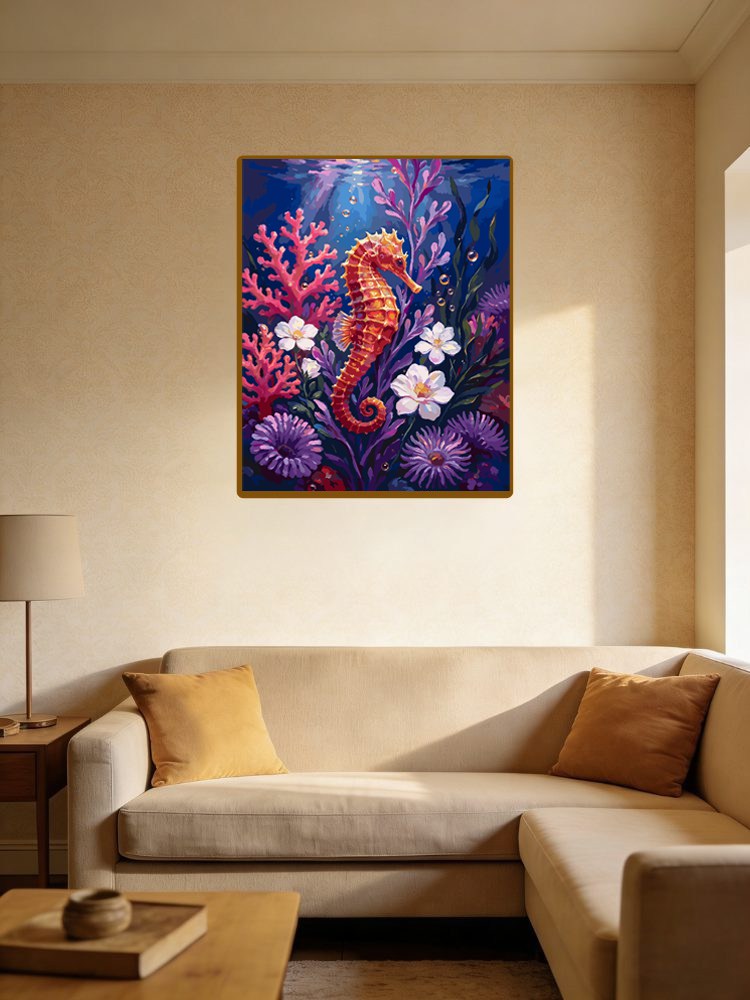 Seahorse Underwater Floral（36-60+colors）Paint By Numbers