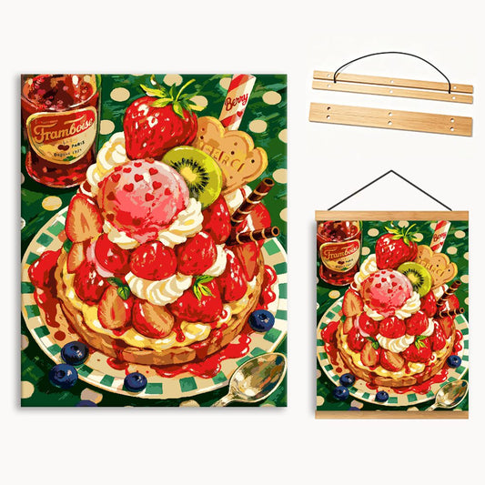Strawberry Berry Cake Paint By Numbers