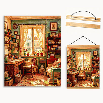 Sunlit Bookroom 2（36-60+colors）Paint By Numbers