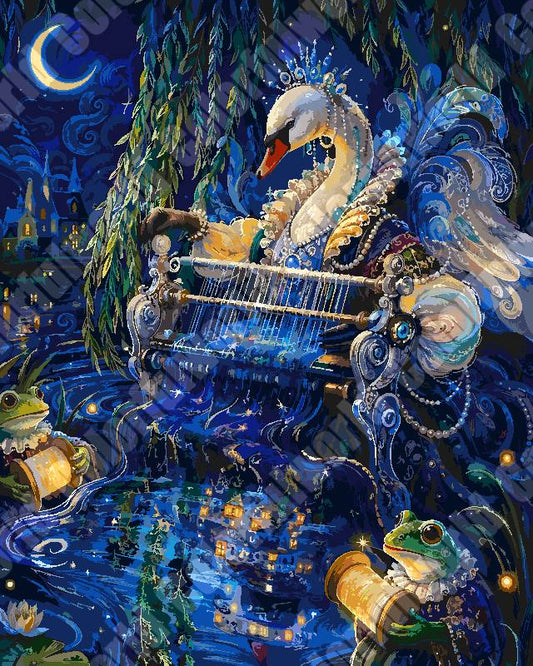 Swan Moon Lagoon（36-60+colors） Paint By Numbers