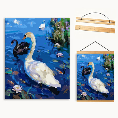 Swans Playing in the Water 1