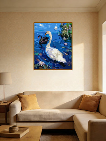 Swans Playing in the Water 1