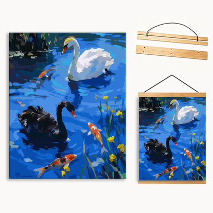 Swans Playing in the Water 2