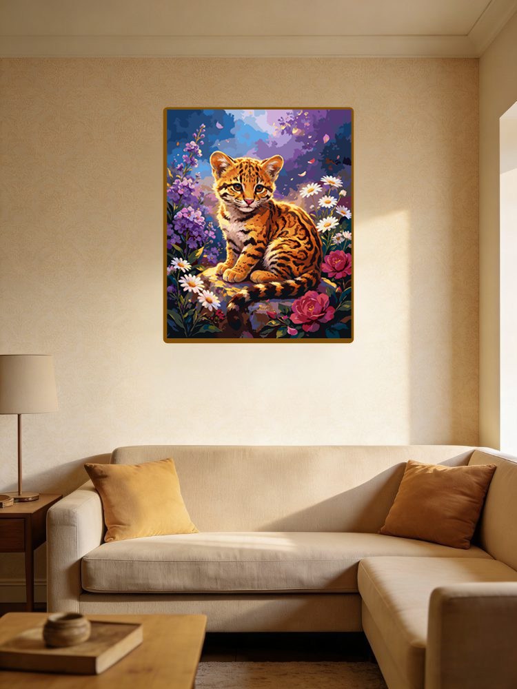 Tabby Cat In Wildflower Garden（36-60+colors）Paint By Numbers