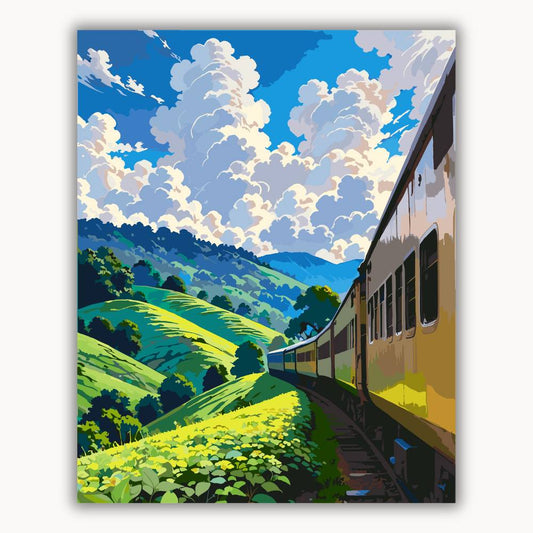 The scenery on the train