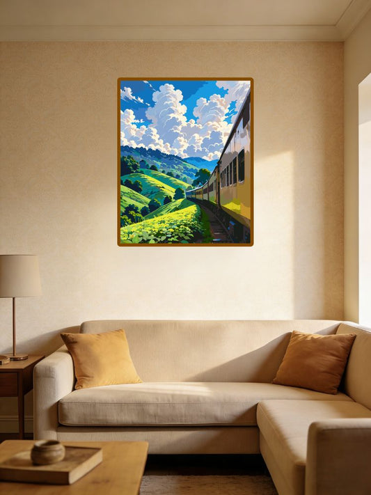 The scenery on the train