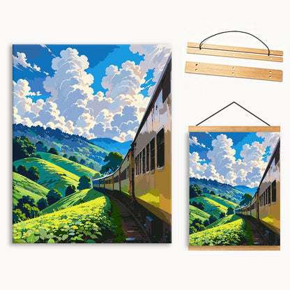 The scenery on the train