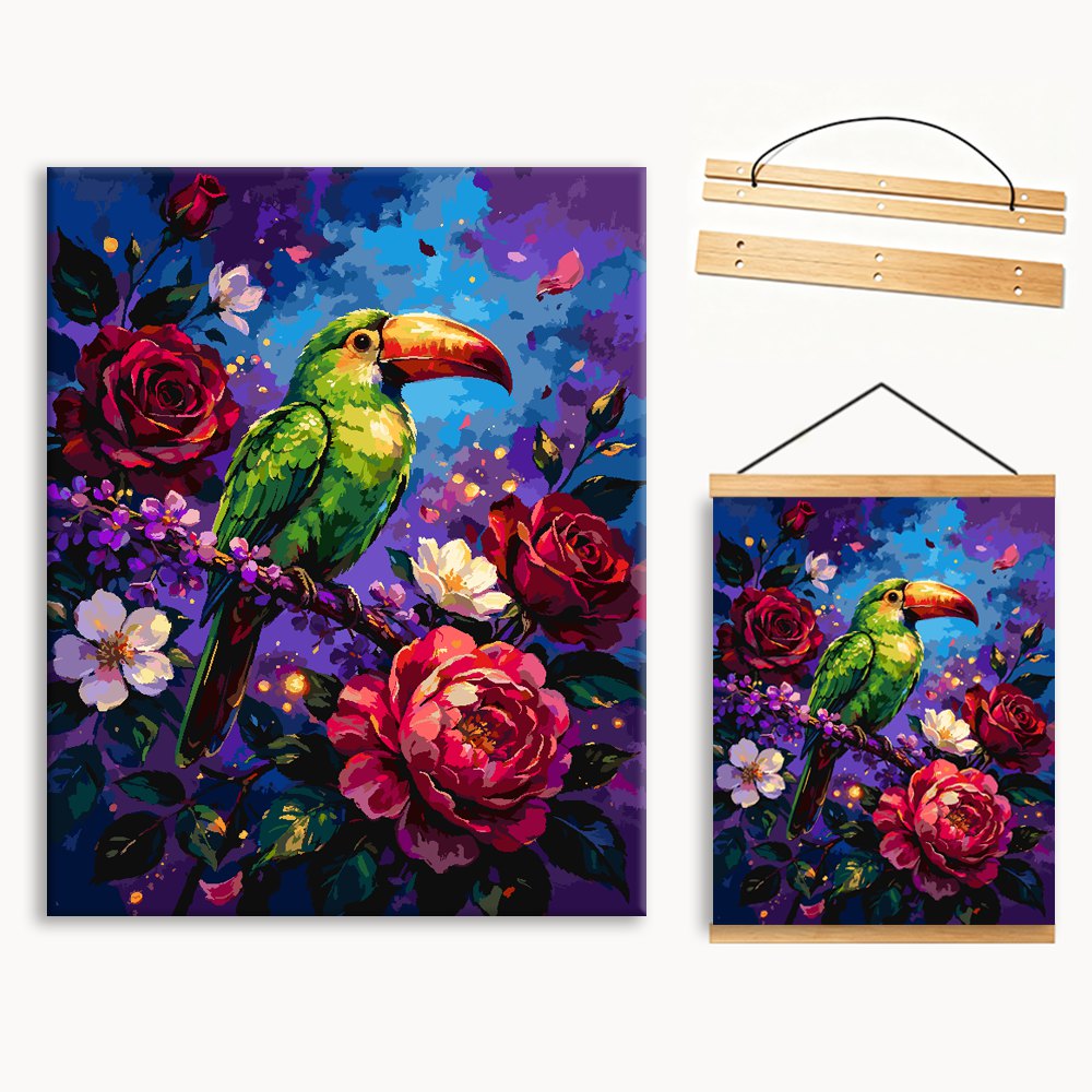 Toucan In Rose Garden（36-60+colors）Paint By Numbers