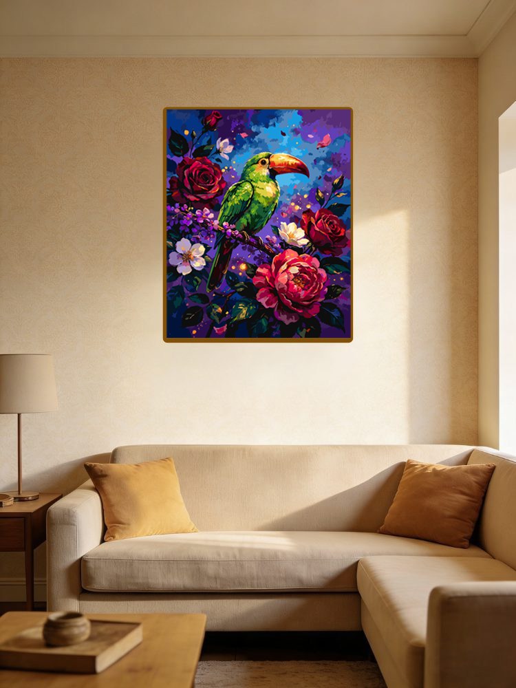 Toucan In Rose Garden（36-60+colors）Paint By Numbers