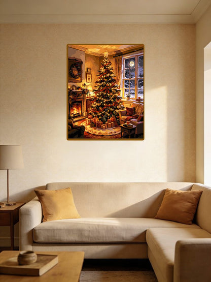 Warm Living Room Christmas Tree By Window（36-60+colors）Paint By Numbers