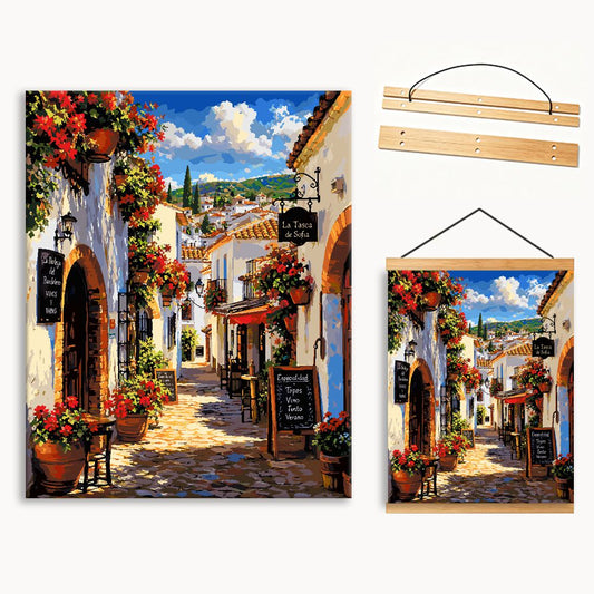 Whitewashed Floral Village（36-60+colors）Paint By Numbers